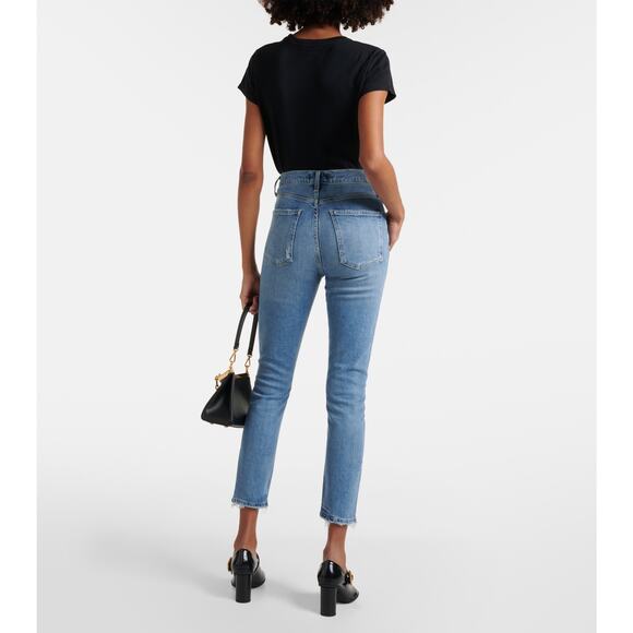 MSRP $325 NWT Embellished Agolde Nico high-rise skinny jeans Size 25 - Picture 1 of 7